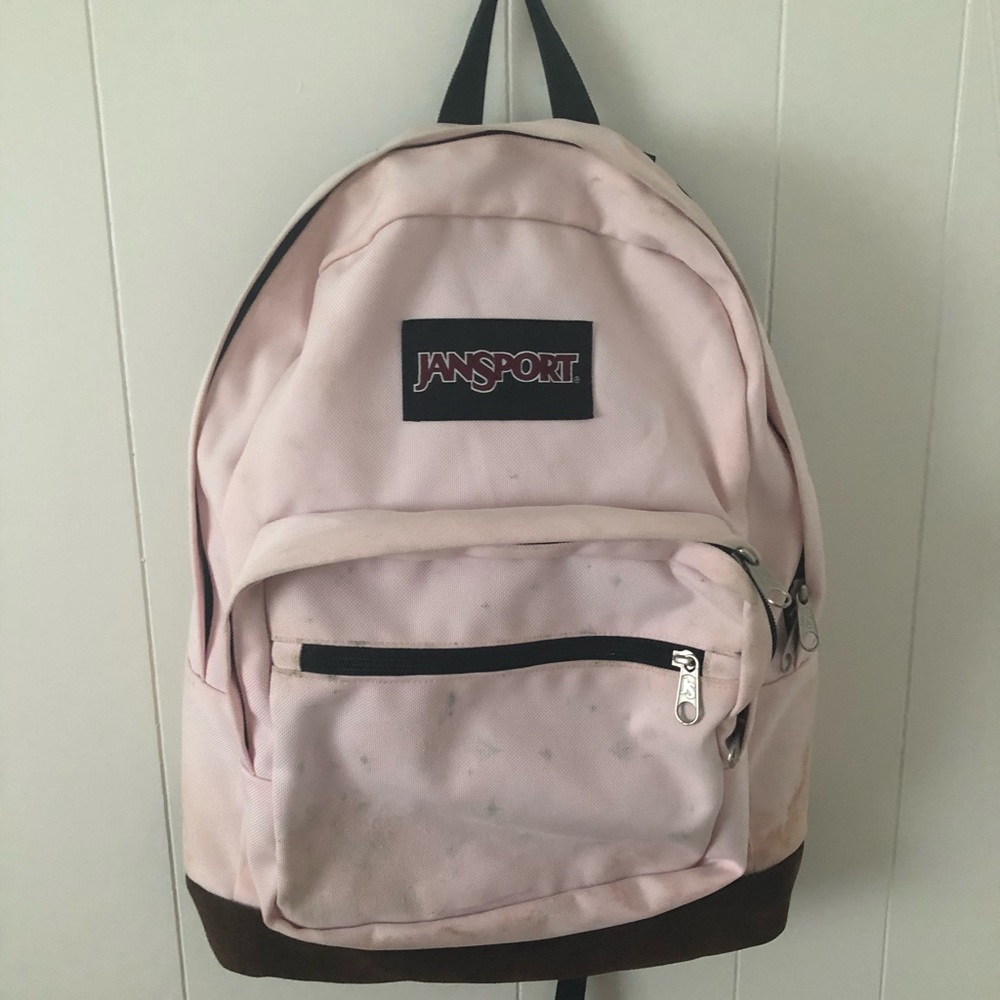 Jansport backpack-light pink with suede bottom